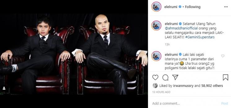 El Rumi dan Ahmad Dhani. (Instagram/@elelrumi)