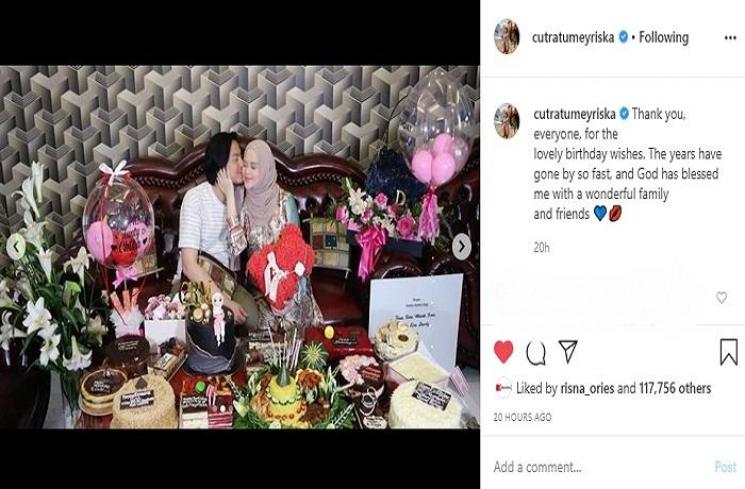 Momen ulang tahun Cut Meyriska (Instagram @cutratumeyriska)