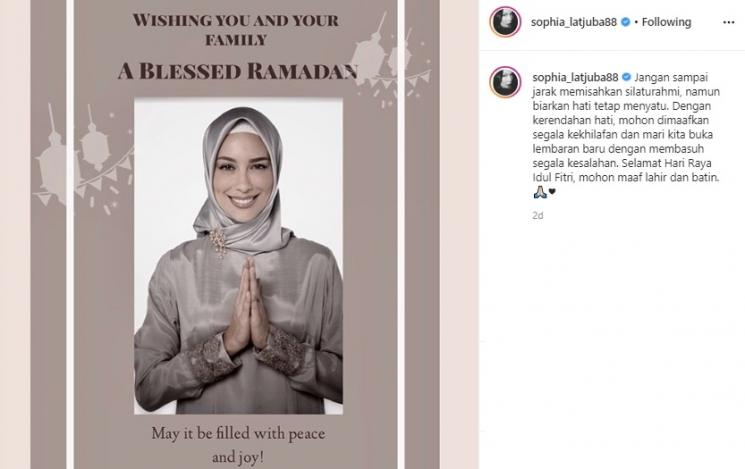 Sophia Latjuba berhijab. (Instagram/@sophia_latjuba88)
