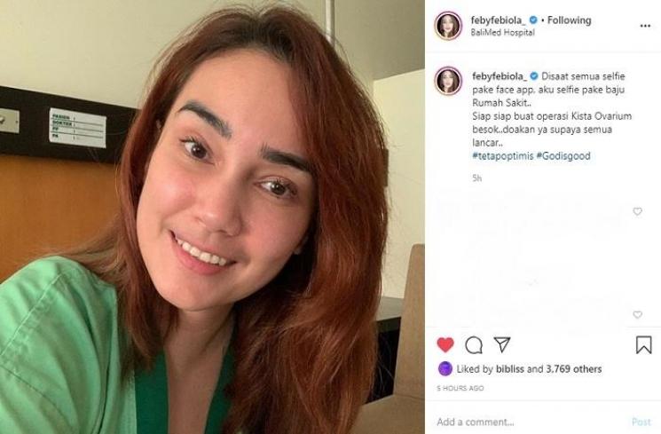 Feby Febiola akan jalani operasi kista (Instagram @febyfebiola_)