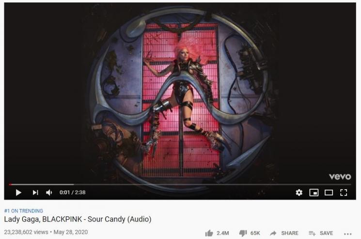 Lirik lagu Sour Candy, Lady Gaga feat BLACKPINK. (Youtube/Lady Gaga)