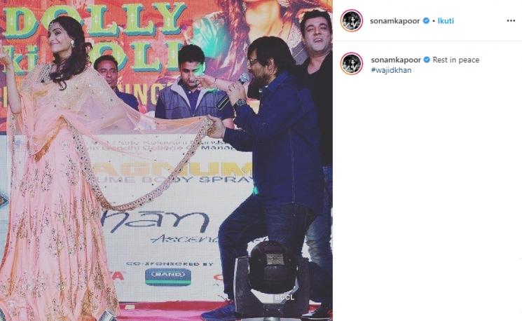 Sonam Kapoor berduka atas meninggalnya Wajid Khan (Instagram/@sonamkapoor)
