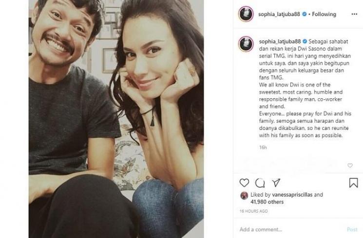 Dwi Sasono dan Sophia Latjuba (Instagram @sophia_latjuba88)
