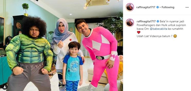 Raffi Ahmad beri kejutan ke Rafathar. (Instagram/@raffinagita1717)