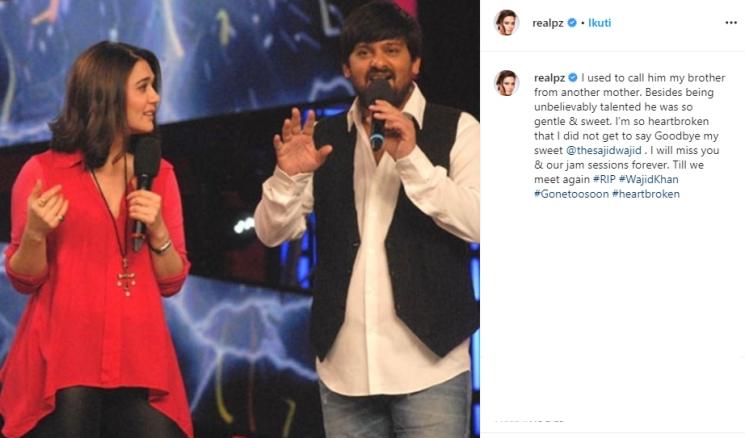Preity Zinta berduka atas meninggalnya Wajid Khan (Instagram/@realpz)