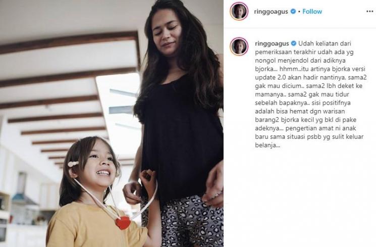 Ringgo Agus Rahman bocorkan jenis kelamin calon anaknya. (Instagram/@ringgoagus)