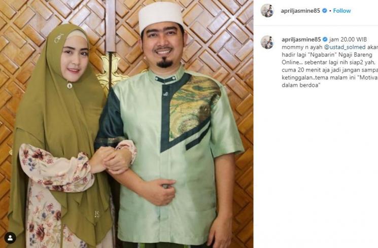 April Jasmine dan Ustaz Solmed (Instagram/@apriljasmine85)