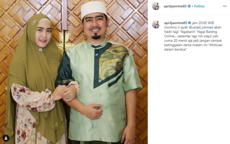 April Jasmine dan Ustaz Solmed (Instagram/@apriljasmine85)