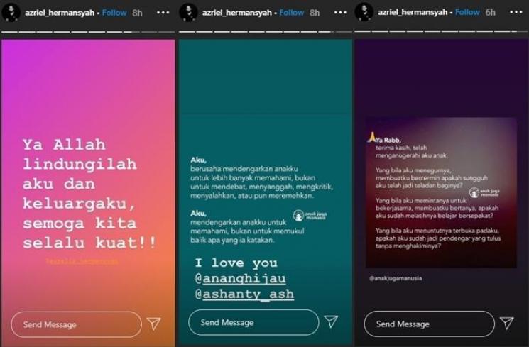 Unggahan Azriel Hermansyah (Instagram @azriel_hermansyah)