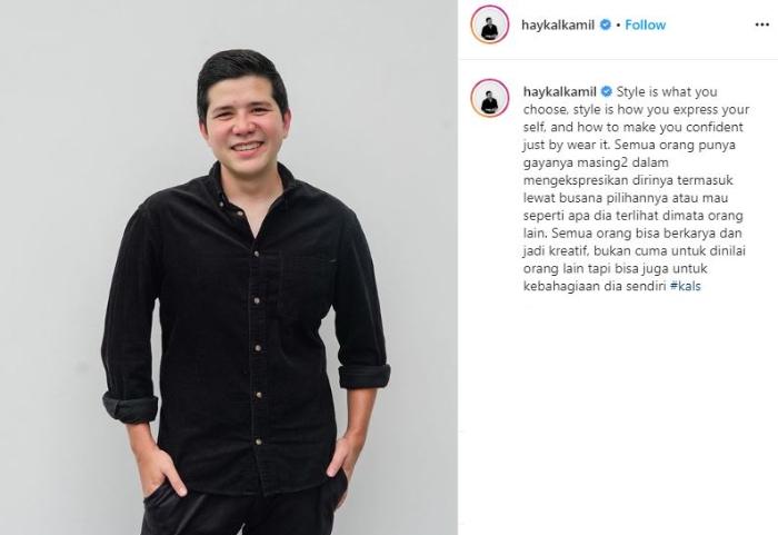 Adu gaya Haykal Kamil dan Jordi Onsu. (Instagram/@haykalkamil)