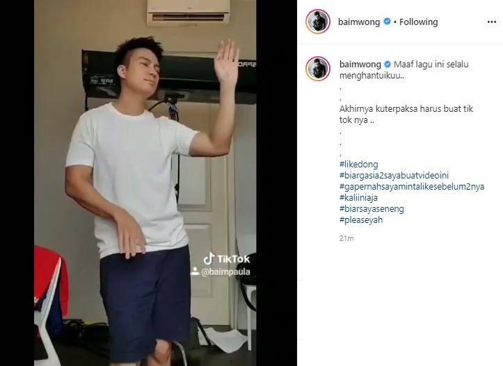 Baim Wong TikTok-an. (Instagram/@baimwong)