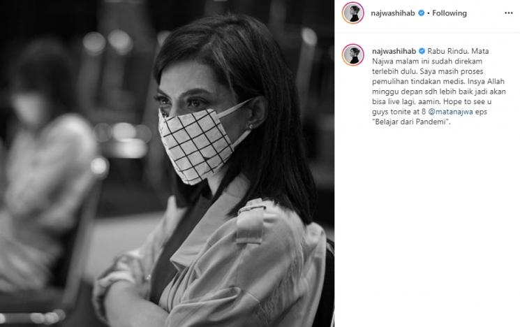 Najwa Shihab sakit. (Instagram/@najwashihab)