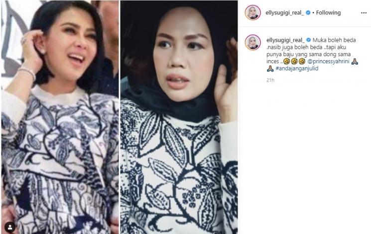 Syahrini dan Elly Sugigi. (Instagram/@ellysugigi_real_)