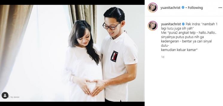 Yuanita Christiani dan suami, Indra Wiguna. (Instagram/@yuanitachrist)