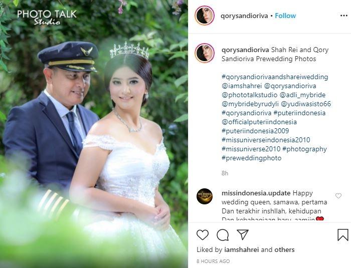Qory Sandioriva menikah lagi. (Instagram/@qorysandioriva)