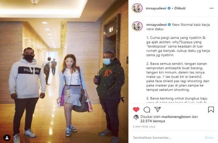 Ayu Dewi bagikan tips New Normal versi dirinya (Instagram @mrsayudewi)