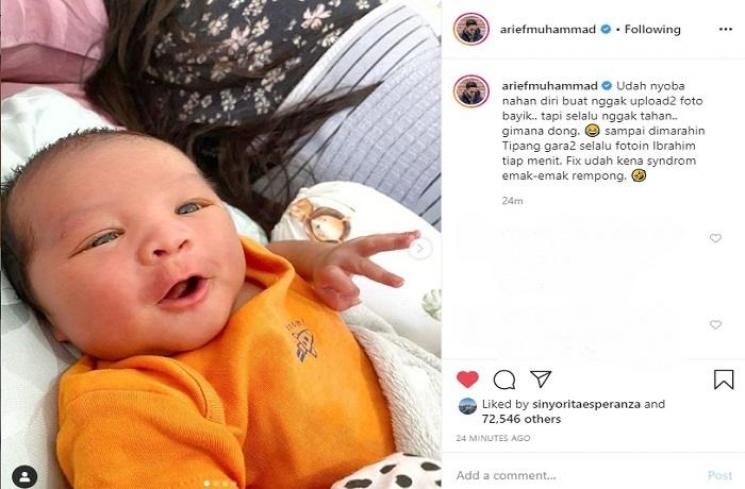 Arief Muhammad pamer wajah anaknya (Instagram @ariefmuhammad)