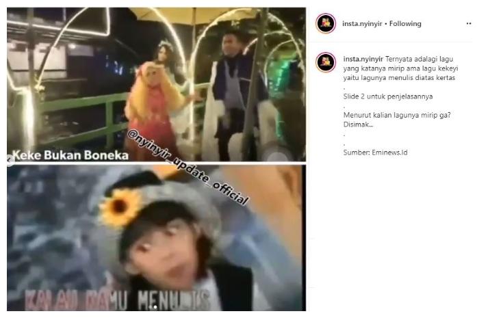 Lagu Keke Bukan Boneka. (Instagram/@insta.nyinyir)