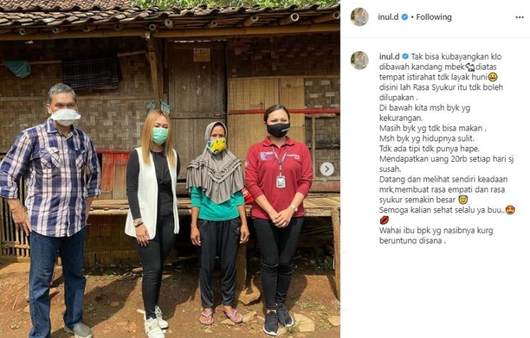 Aksi bansos Inul Daratista. (Instagram/@inul.d)