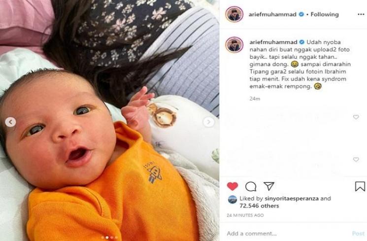 Arief Muhammad pamer wajah anaknya (Instagram @ariefmuhammad)