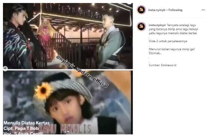 Lagu Keke Bukan Boneka. (Instagram/@insta.nyinyir)