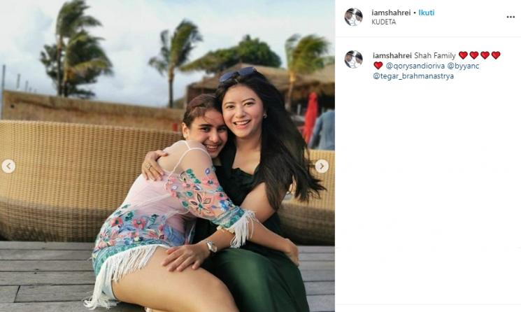 Qory Sandioriva dan anak sambung (Instagram/@iamshahrei)