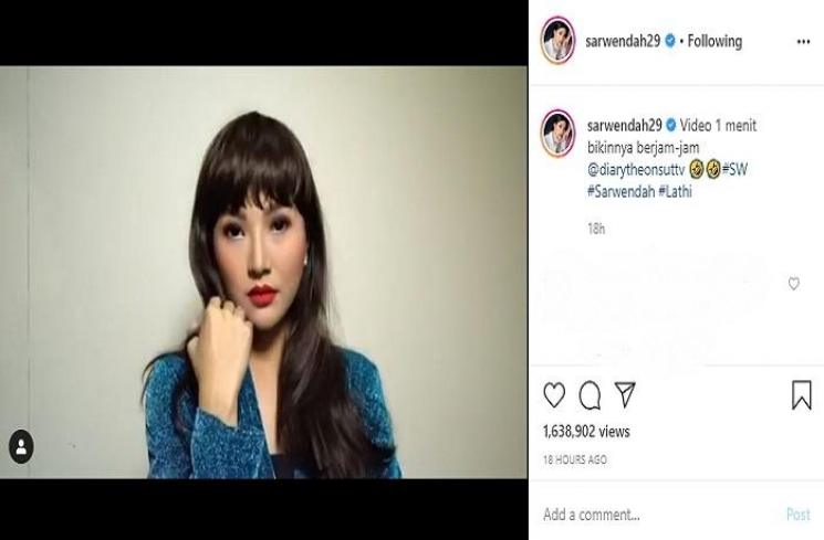 Sarwendah ikutan 'Lathi Challenge' (Instagram @sarwendah29)