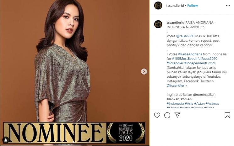 Seleb tanah air yang masuk nominasi wanita tercantik di dunia. (Instagram/@tccandlerid)