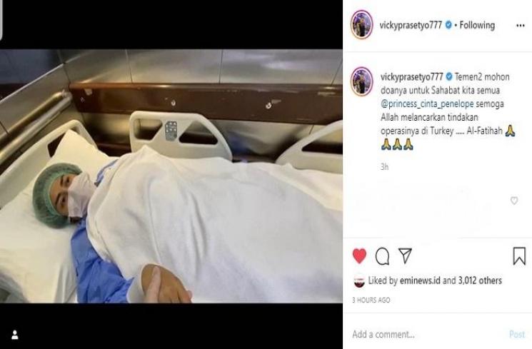 Cinta Penelope jalani operasi di Turki (Instagram @vickyprasetyo777)