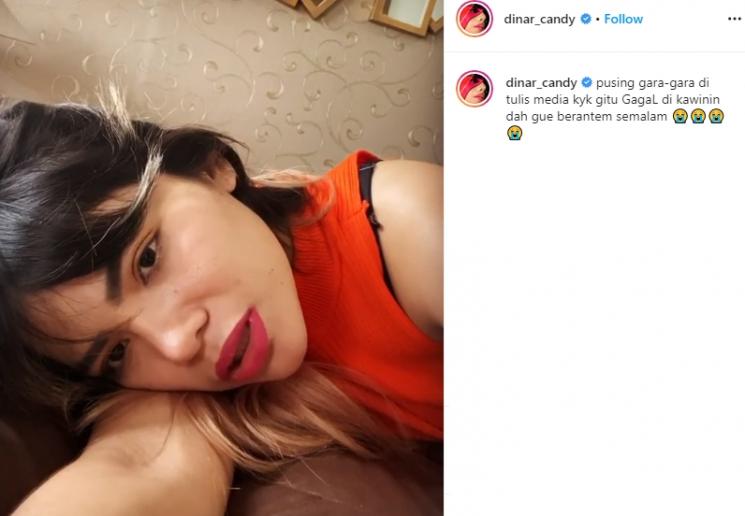 Klarifikasi Dinar Candy tentang berita tak perawan. (Instagram/@dinar_candy)