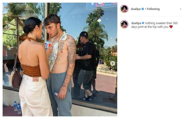 Potret mesra Dua Lipa dan Anwar Hadid. (Instagram/@dualipa)