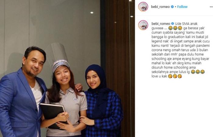 Lyrics Syabila Mu Saqeena. (Instagram/@bebi_romeo)