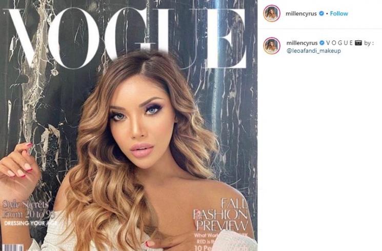 Millendaru jadi model VOGUE. (Instagram/@millencyrus)