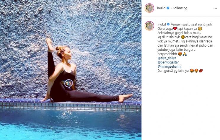 Inul Daratista pose yoga. (Instagram/@inul.d)