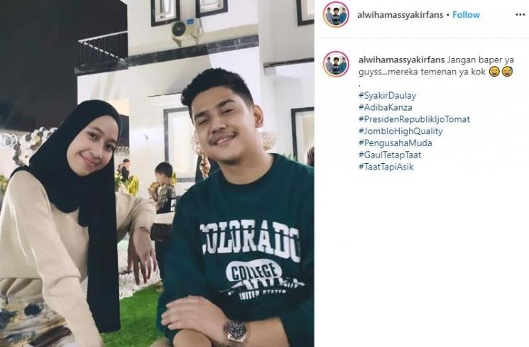 Syakir Daulay dan Adiba Khanza. (Instagram/@alwihamassyakirfans)
