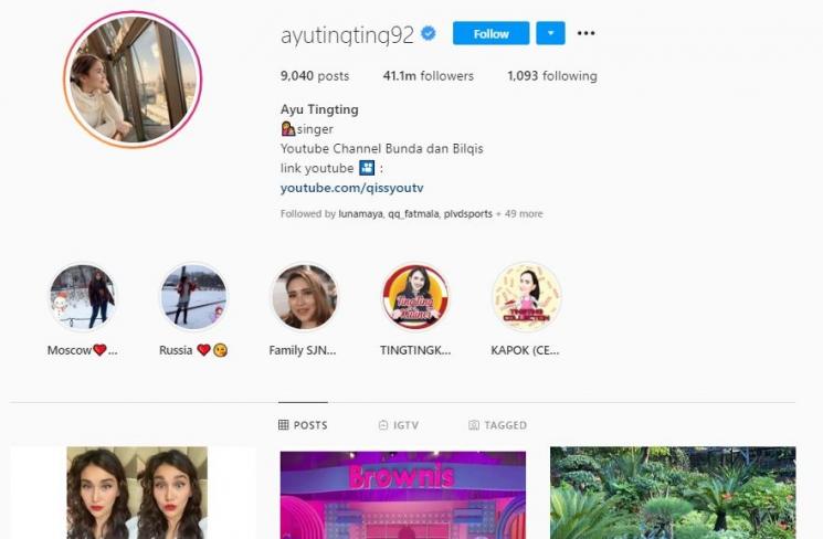 Instagram Ayu Ting Ting. (Instagram/@ayutingting92)