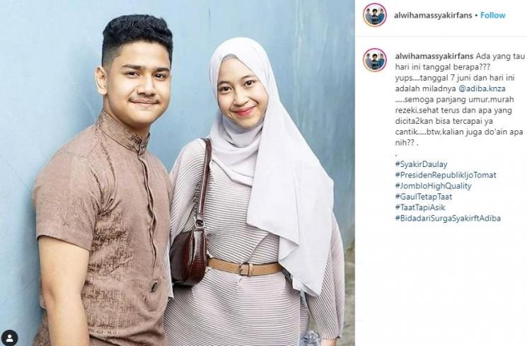Syakir Daulay dan Adiba Khanza. (Instagram/@alwihamassyakirfans)