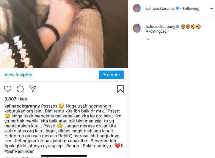 Postingan Kalina Ocktaranny. (Instagram/@kalinaocktaranny)
