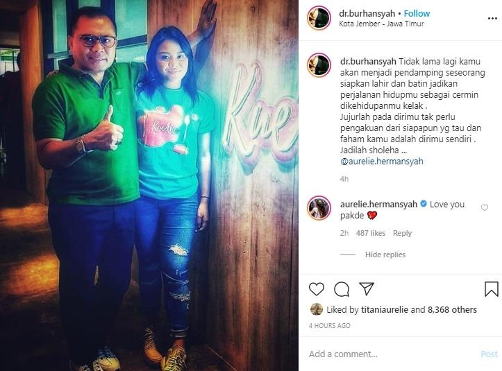 Aurel Hermansyah dan pamannya, Agus Burhan Syah. (Instagram/@dr.burhansyah)