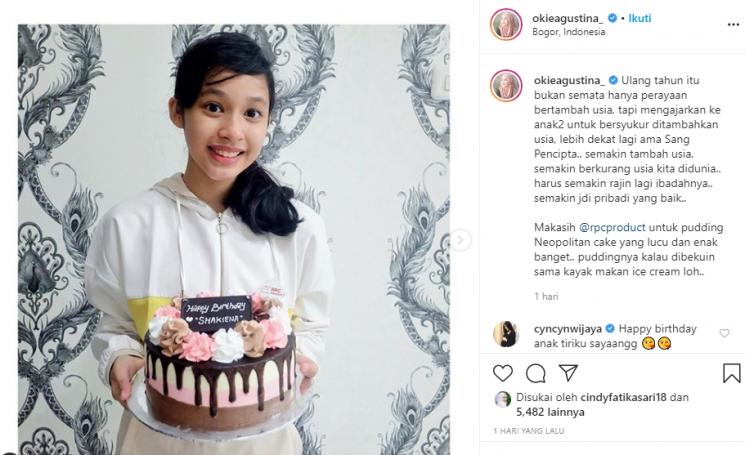 Ultah putri Okie Agustina (Instagram/@okieagustina_)
