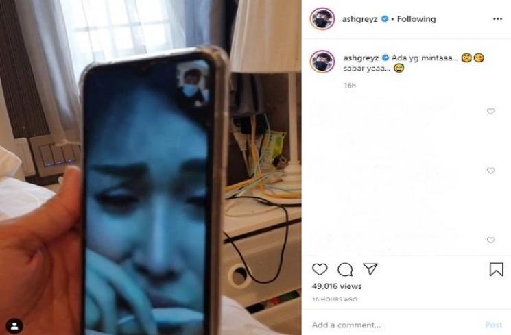 Lucinta Luna nangis saat video call dengan Abash (Instagram @ashgreyz)