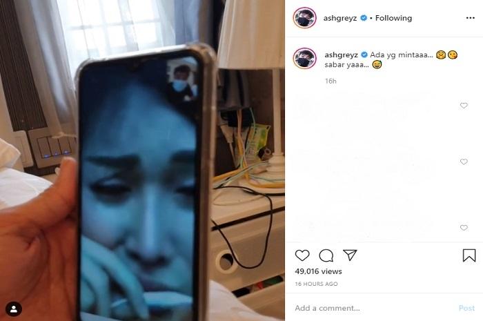 Lucinta Luna nangis saat video call dengan Abash (Instagram @ashgreyz)