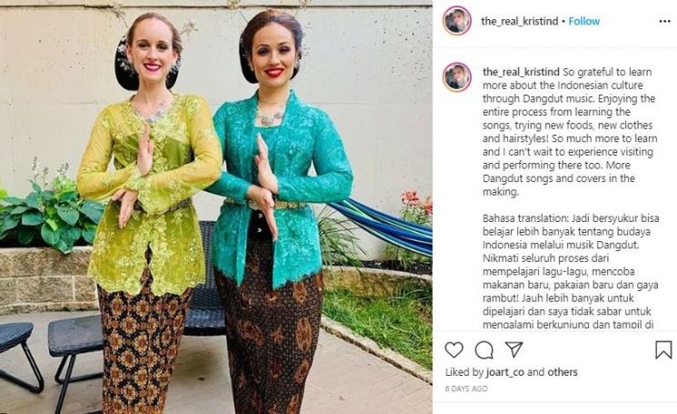 Potret kompak penyanyi dangdut bule di Amerika. (Instagram/@the_real_kristind)