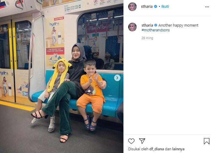 Sherrin Tharia momong anak. (Instagram/@stharia)