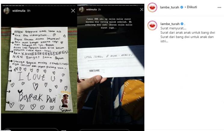 Surat anak untuk Dwi Sasono (Instagram/@lambe_turah)