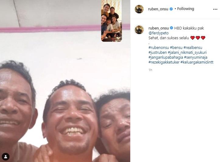 Keluarga Ruben Onsu dan ayah Betrand Peto. (Instagram/@ruben_onsu)