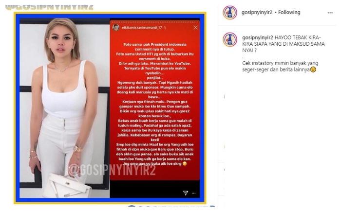 Nikita Mirzani. (Instagram/@gosipnyinyir2)
