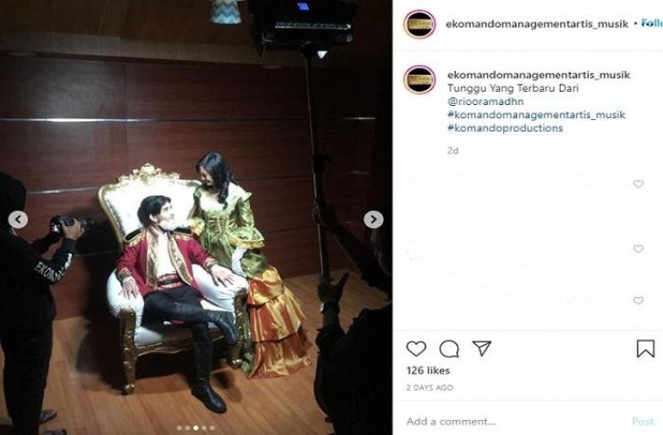Rio Ramadhan syuting video klip lagu baru (Instagram @ekomandomanagementartis_musik)