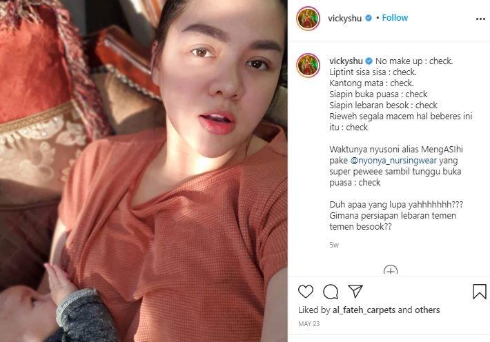 Potret cantik Vicky Shu dengan pipi chubby. (Instagram/@vickyshu)