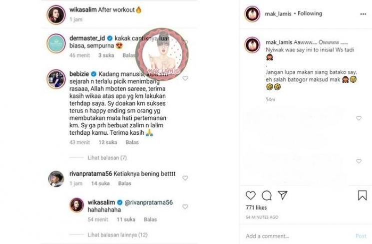 Bebizie sindir soal artis sombong dan dzalim (Instagram @mak_lamis)